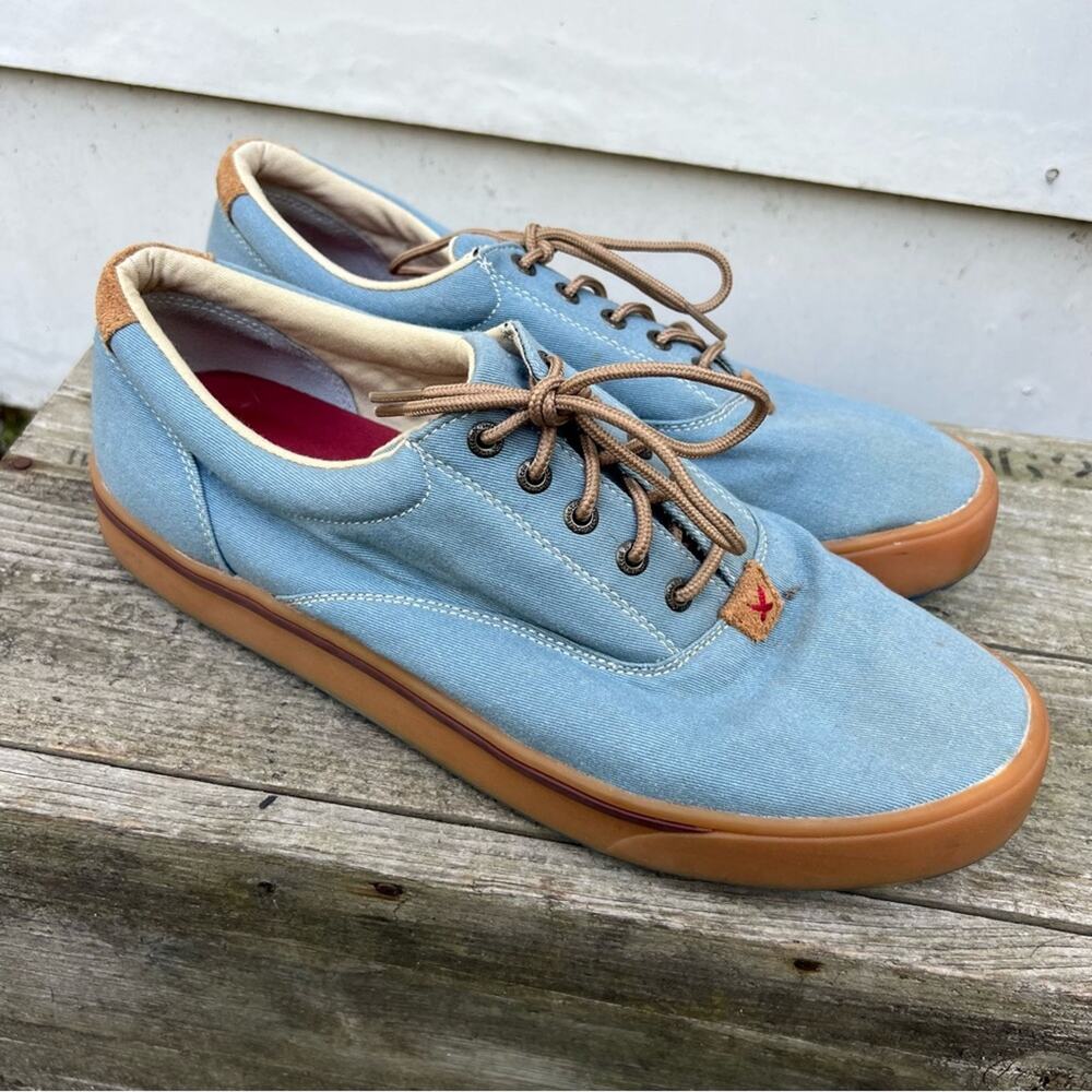 Hooey Twisted X Blue Canvas Lace Up Sneakers MHYC002 12D